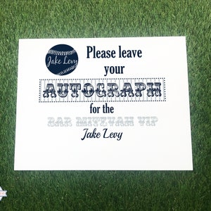 Autograph Poster Sign In Board Guest Book, Baseball Bar Mitzvah New York Sports Wedding Theme Autograph Guestbook Poster Décor Decoration
