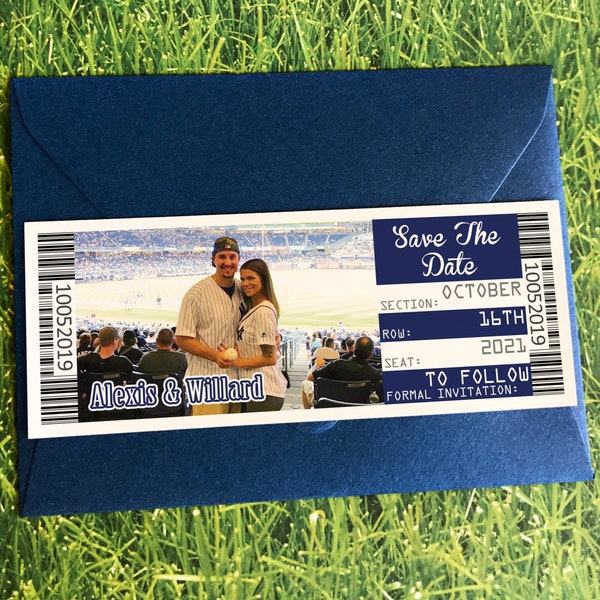 New York Yankee Ticket Invitation Etsy