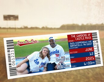 Baseball Save The Date Tickets or Magnets, Custom Ticket Invitation Template, DIY Baseball Cards Printable Download, Chicago Outdoor Wedding