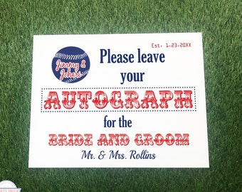 Philadelphia Theme Guest Book Please Leave Your Autograph Sign, Toronto Sports Team Reception Decoration, Baseball Wedding Guestbook