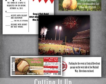 baseball wedding ticket invitations sport themed wedding etsy