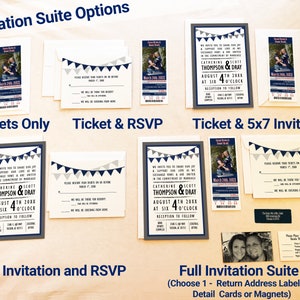 Football Ticket Invitation and RSVP Card, New England Wedding Invite and Postcard Suite Template, New York Tailgate Theme Shower Invite image 3