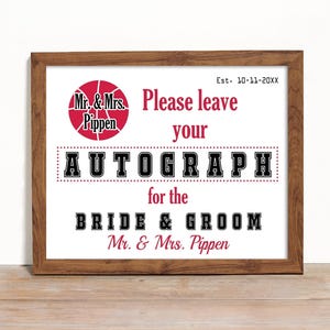 Sports Autograph Sign for Guest Book Table, Custom Team Colors Multi Sport Theme Event, Printable or Printed Sign for Weddings and Parties