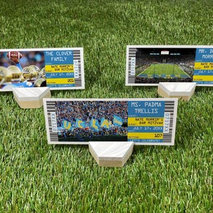 Football Ticket Place Cards for Bar Mitzvah, Tailgate Theme Table Cards, Editable Flat or Tented Seating Chart, Custom 13th Birthday