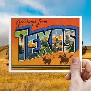 Carte postale Texas Save the Date, salutations de Dallas, faire-part de mariage à destination RSVP carte postale, Amarillo, El Paso, San Antonio inviter