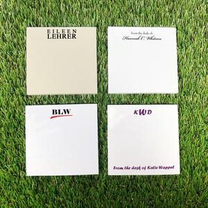 Custom Name or Initial Post-it® Notes, Personalized Sticky Notepad Stationery, Unique Useful Promotion Boss Gift, Company Logo Swag Idea