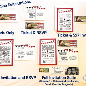 A photo showing all of the invitation suite options and what each one includes.