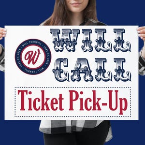 Sports Bar Mitzvah Will Call Ticket Pick Up Sign, Custom Team Colors Stadium Style Seating Chart Table, Printable or Printed Event Decor