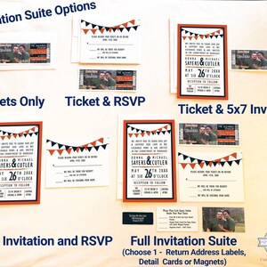 Football Wedding Ticket Invitation Suite, Chicago Sports Team Theme Vow Renewal Invites with RSVP Cards, Denver Bar Mitzvah Invite Template bild 2