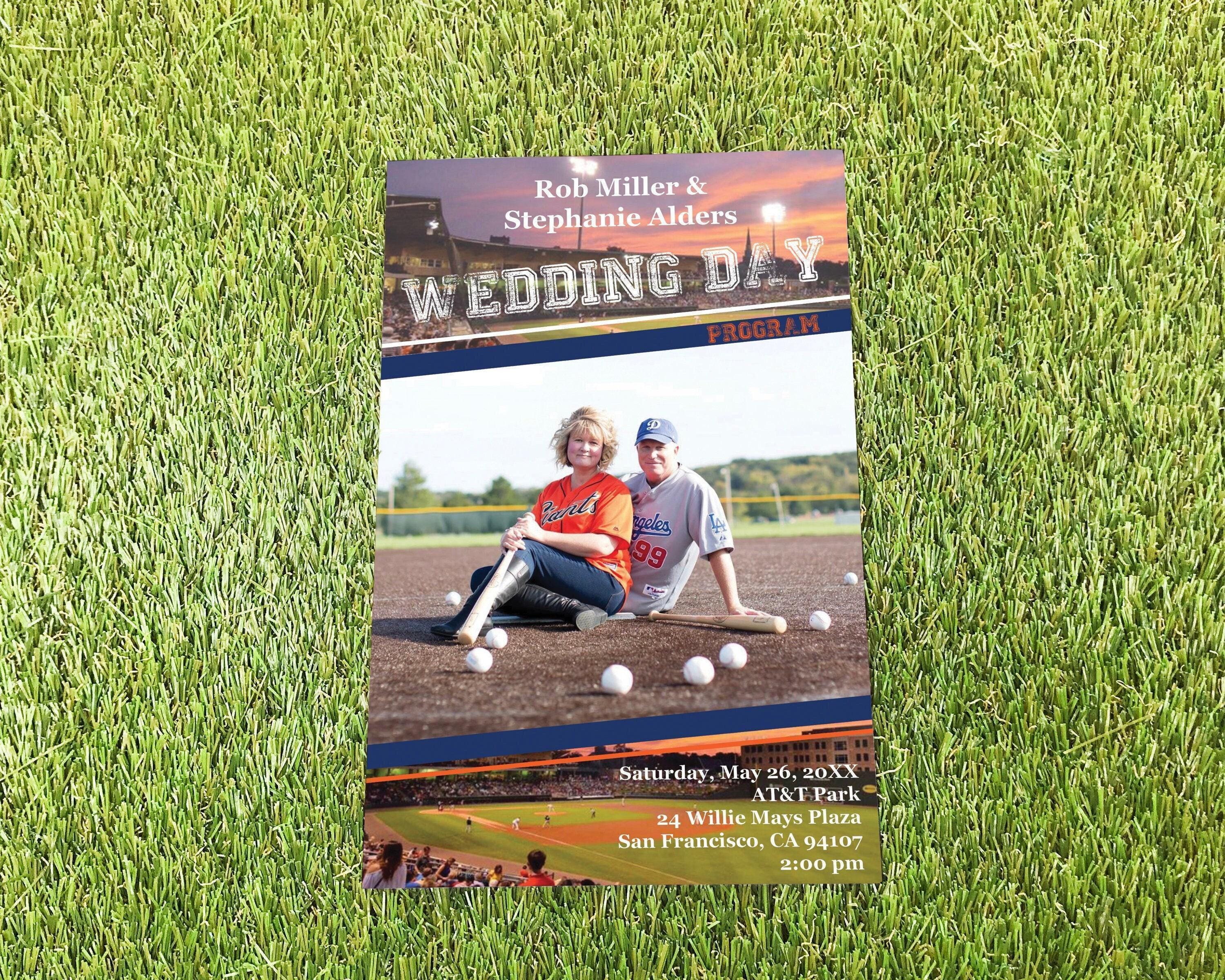 Baseball Wedding Magazine Programs, New York Custom Ceremony Booklet ...