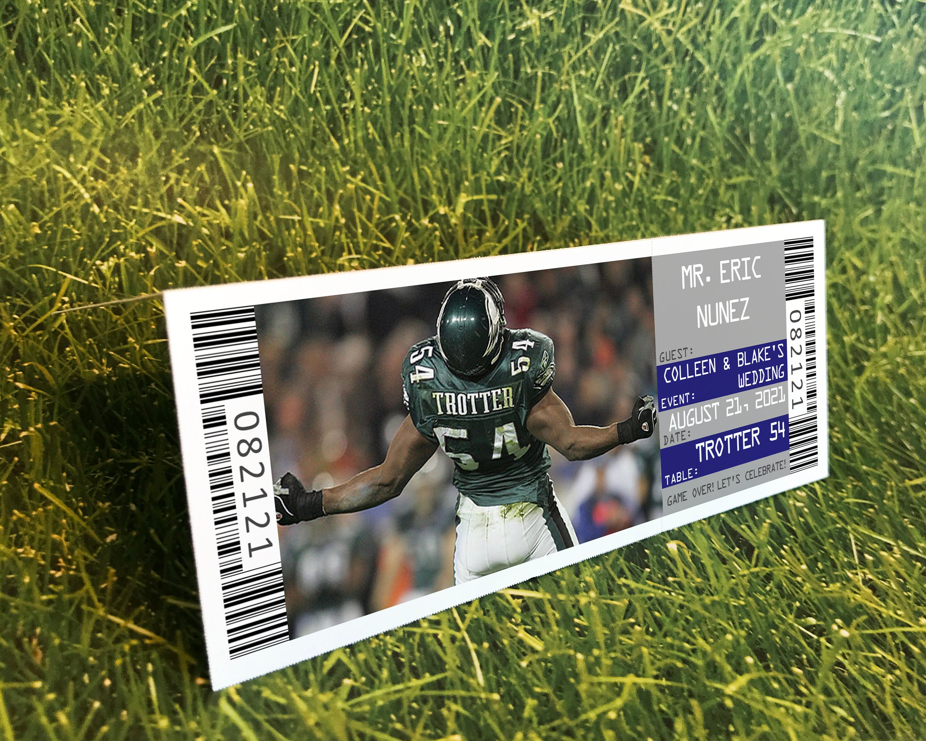 Eagles Football Place Card Ticket Template Philadelphia Etsy