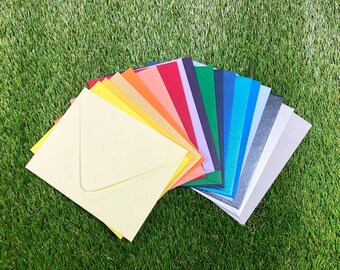 Color Envelope Upgrade, Add On Matching Invitation Envelopes, Euro Flap RSVP Envelopes, Metallic Inner and Outer Envelopes