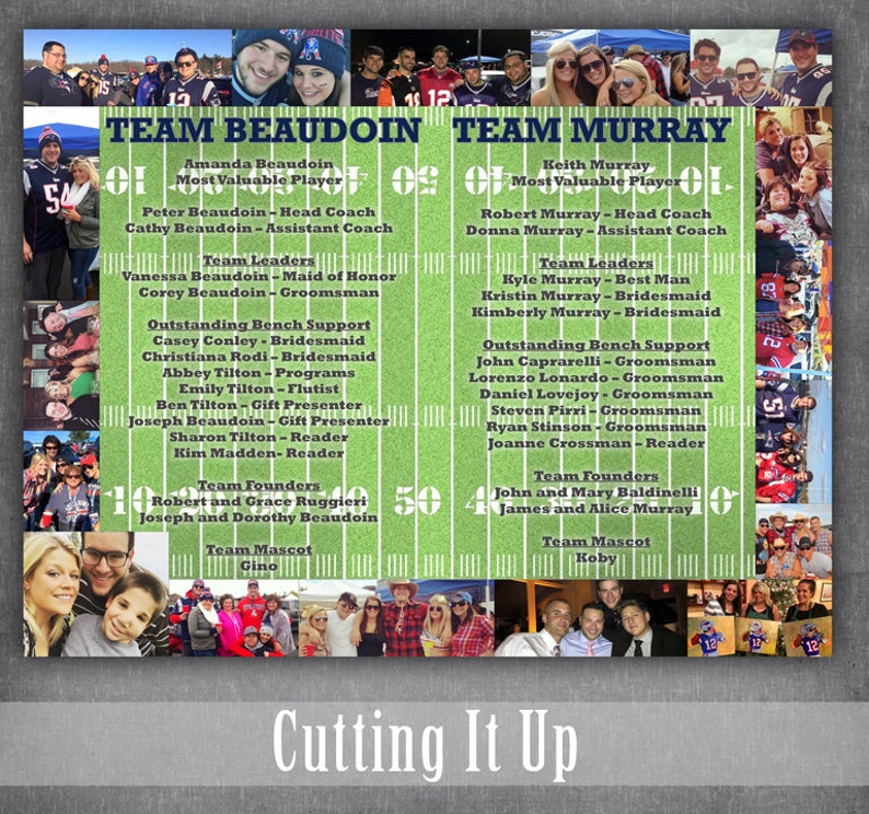 Patriots Football Themed Rehearsal Dinner Program / Sports Etsy