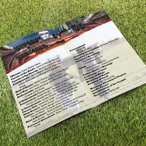 Minnesota Baseball Wedding Day Program Magazine, Philadelphia Sports Theme Wedding Team and Ceremony Folded Booklet, Personalized Timeline image 8