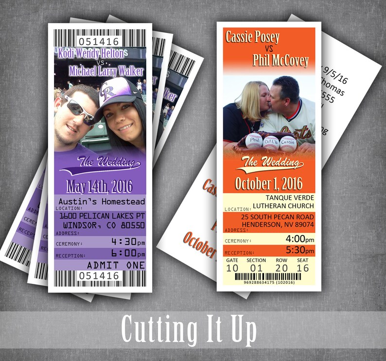 Sports Wedding Ticket Invitations / Baseball Theme Party Etsy