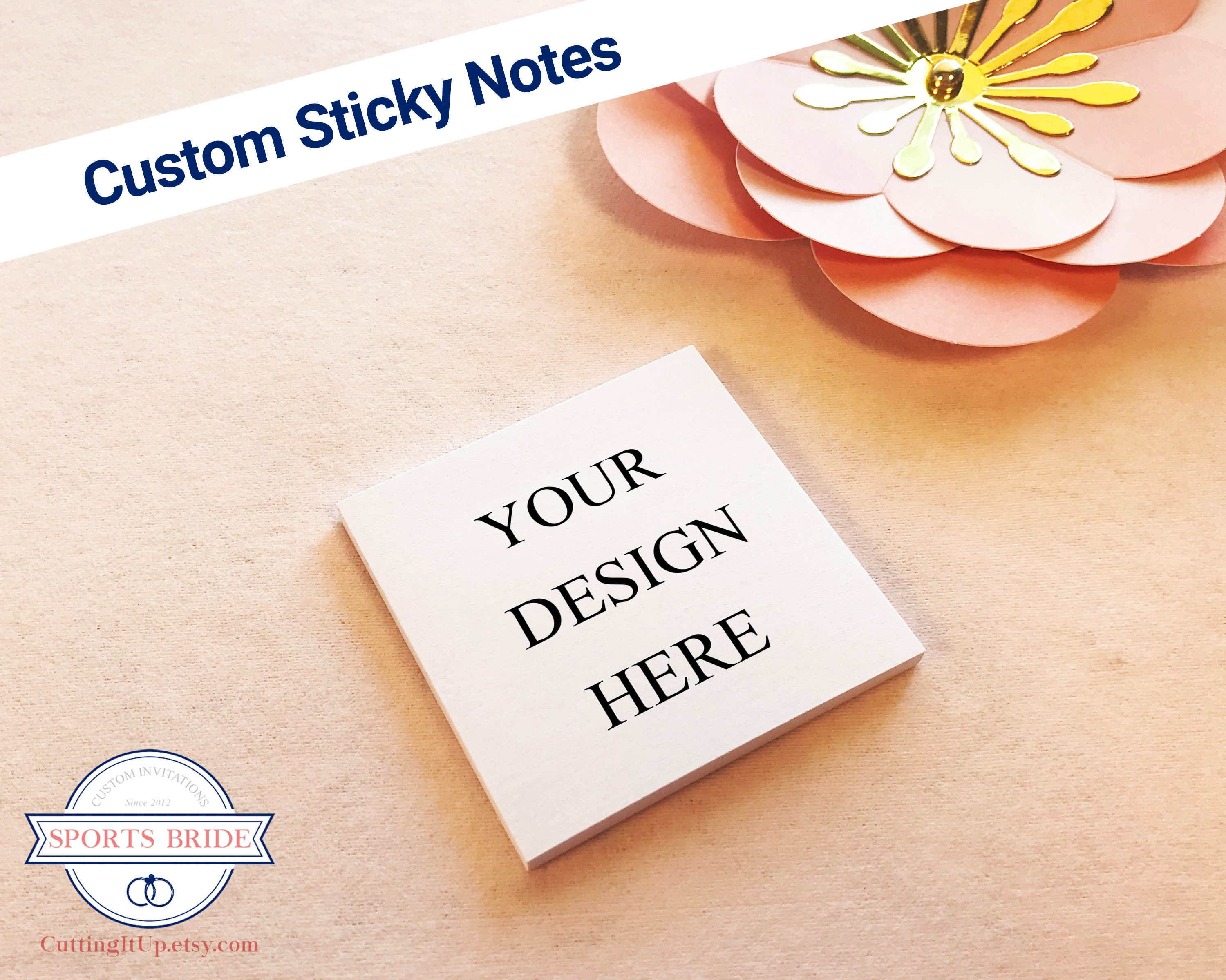 Custom Name or Initial Post it Notes Personalized Sticky