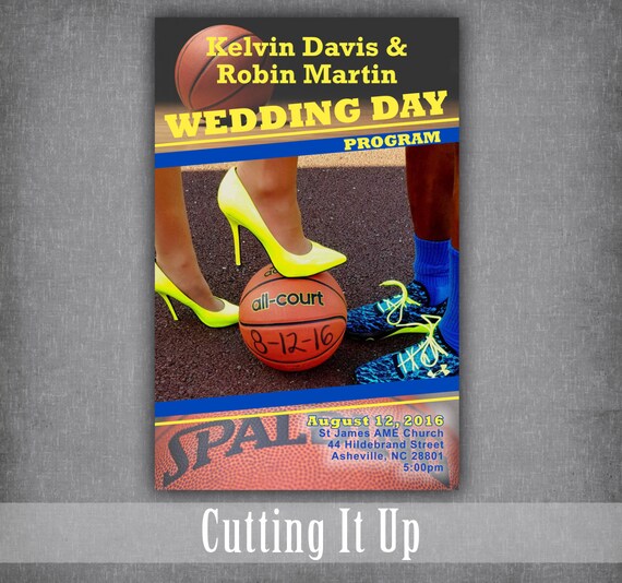 Pacers Basketball Theme Wedding Program Fun Catholic Etsy