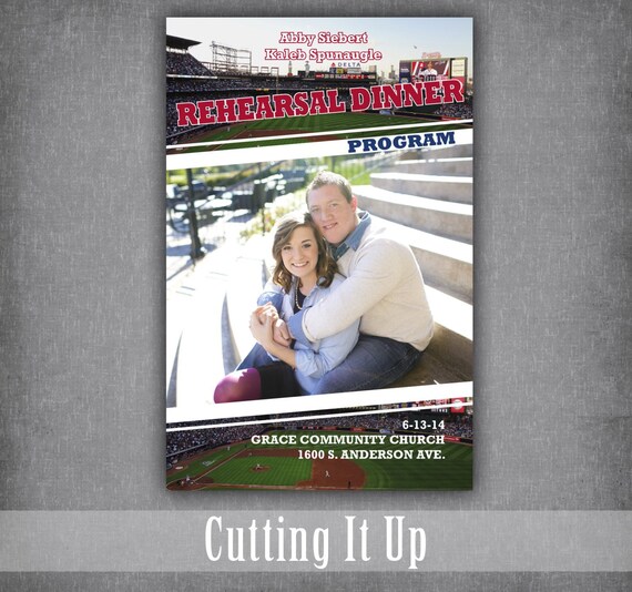 Baseball Themed Wedding Magazine Rehearsal Dinner Menu Etsy