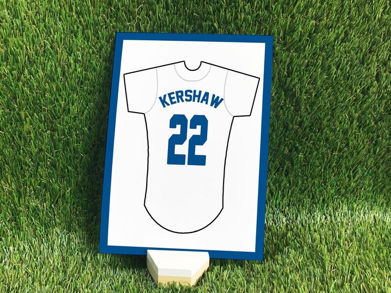 Baseball Table Number Wedding Jersey Signs, Los Angeles Sports Theme Reception Custom Decorations, Any Team Players Name or Stadium Section image 6