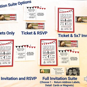 A photo showing all of the invitation suite options and what each one includes.
