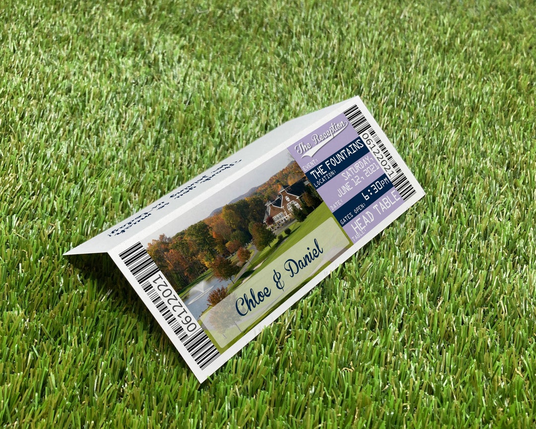 Wedding Place Card Tickets Editable Golf Theme Escort Table Etsy Italia