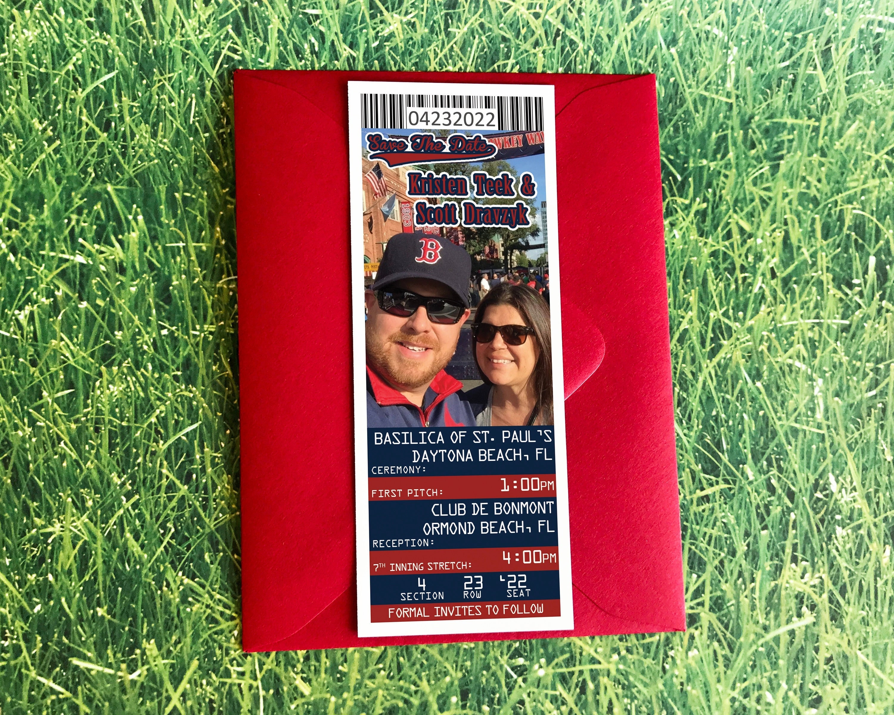 MLB Boston Red Sox Ticket Birthday Invitations