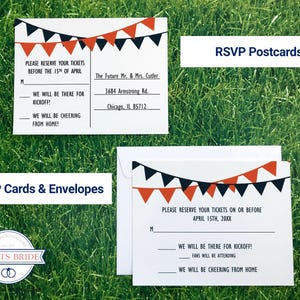 Football Wedding Ticket Invitation Suite, Chicago Sports Team Theme Vow Renewal Invites with RSVP Cards, Denver Bar Mitzvah Invite Template bild 4