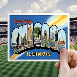 Carte postale « Save the Date » de Chicago, cartes postales RSVP de faire-part de mariage dans l'Illinois, itinéraire de week-end Aurora, carte de remerciement Peoria
