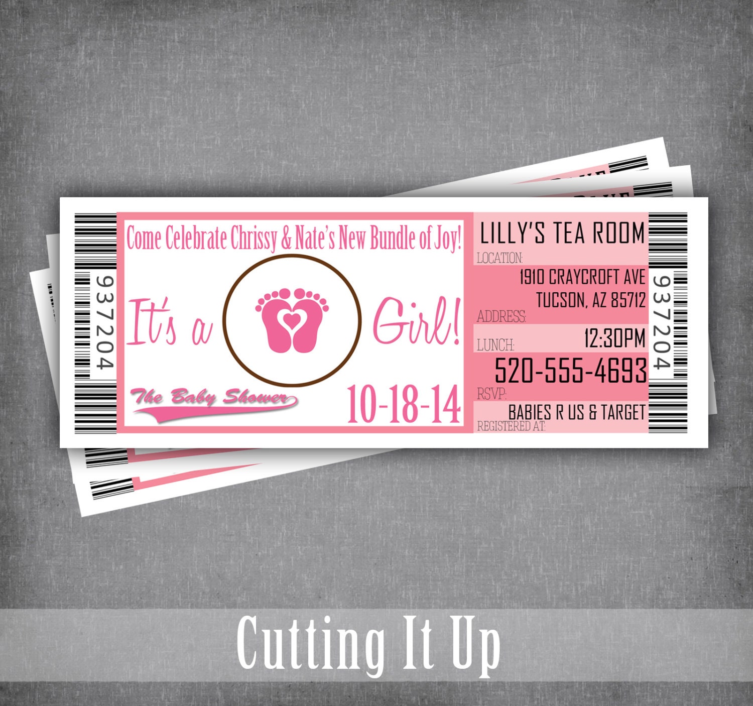Baby Shower Ticket Invitations 2