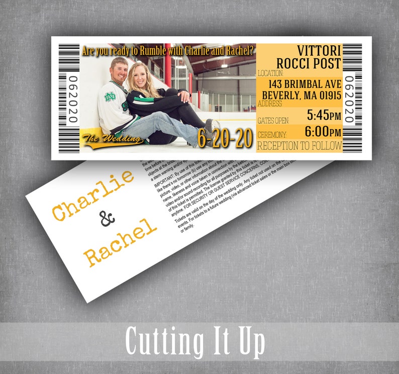 Hockey Wedding Invitation Ticket With RSVP and Meal Option Etsy