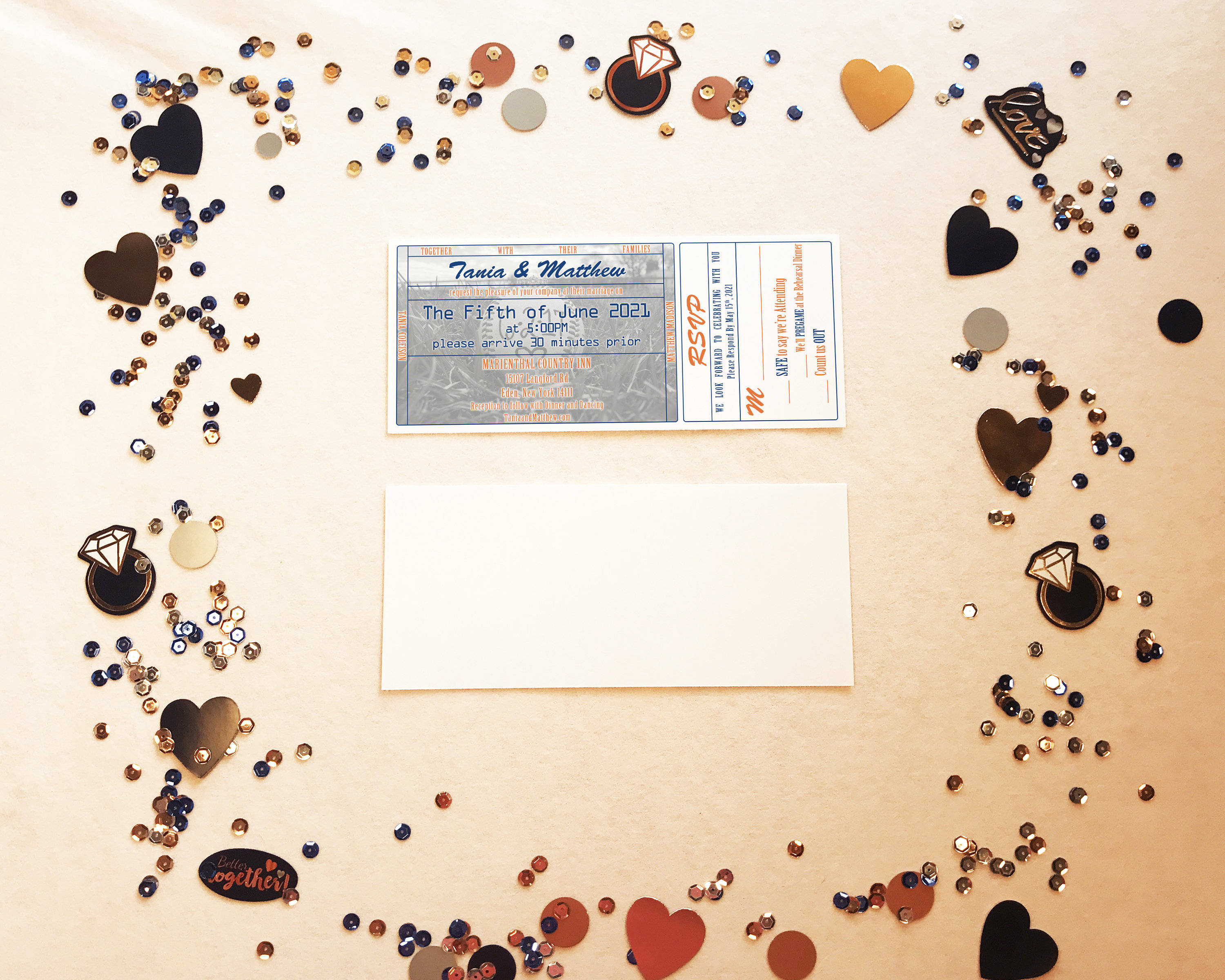 Baseball Ticket Invitation with Tear Off RSVP Stub New York Etsy