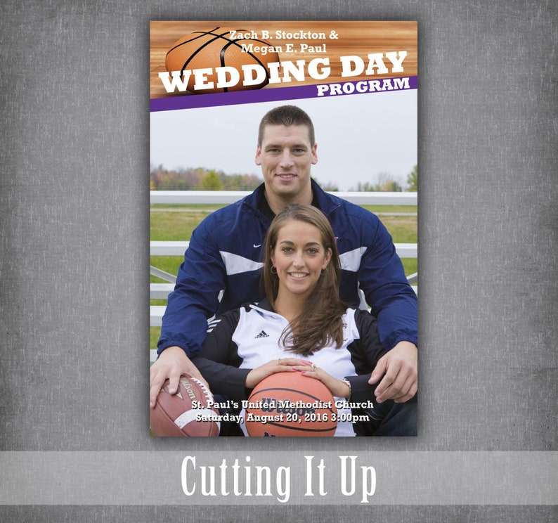Basketball Wedding Program Sports Theme Ceremony Booklet Etsy