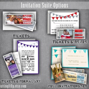 Football Wedding Ticket Invitations and RSVP Postcard, Green Bay Sports Theme Tailgate Party Invite Set, Unique Oregon Reception Card image 6