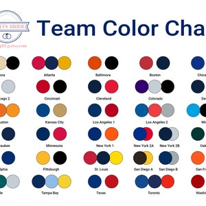 Baseball Team Color Chart