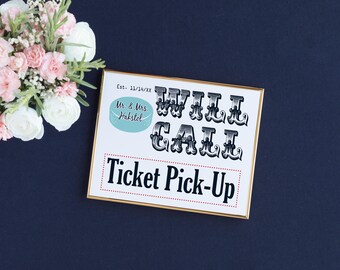 Sports Wedding Will Call Ticket Pick Up Sign, Custom Hockey Team Colors Stadium Style Seating Chart, Printable or Printed Reception Decor
