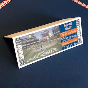 Baseball Ticket Place Cards, New York Wedding Table Cards with Guest Name, Detroit Sports Theme Birthday Seating Chart Placecards Template