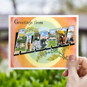 Alabama Save the Date Cards or Postcards, Greetings From Birmingham Alabama Destination Wedding Invitation RSVP Post Cards, Welcome Bag Note