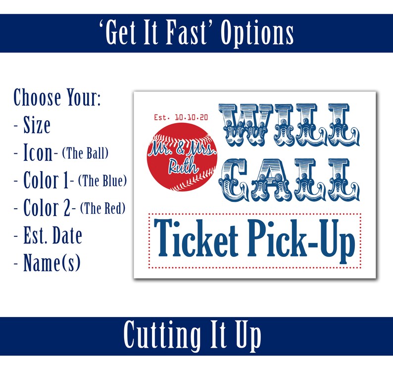 Digital Will Call Sign Ticket Pick Up File / Baseball Football Etsy