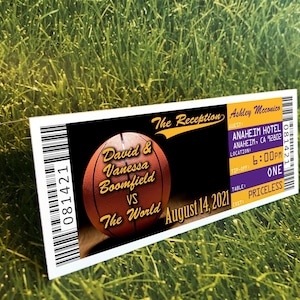 Los Angeles Basketball Wedding Ticket Place Cards, Phoenix Name Table Placecards With Meal Template, Custom Sports Team Seating Chart Cards