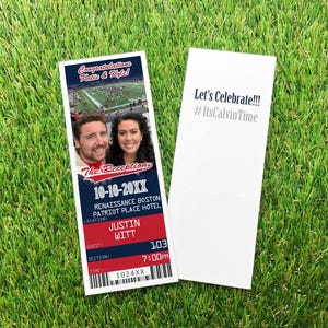 Football Ticket Place Cards, New England Wedding Reception Flat or Folded Table Cards, Houston Sports Theme Seating Chart Card Template