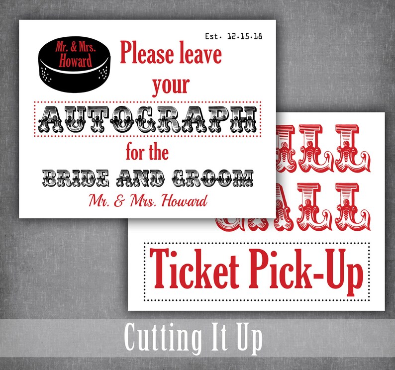 Hockey Wedding Guest Book Please Leave Your Autograph Sign Etsy