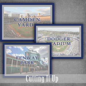 Camden Yards, Dodger Stadium and Fenway Park Sample Table Signs