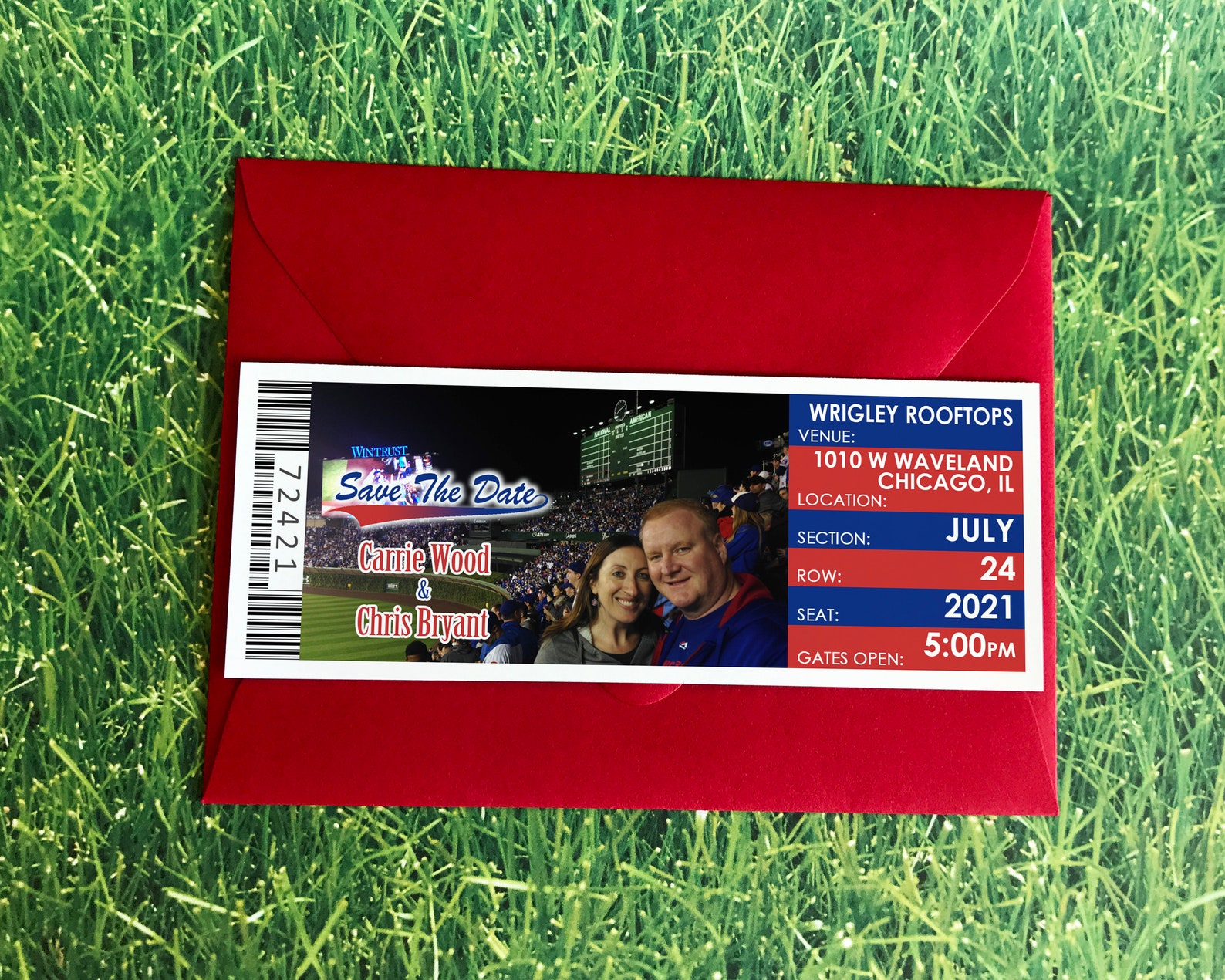 Cubs Ticket Save The Date Magnet Chicago Baseball Wedding | Etsy