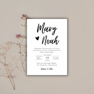 Minimal Wedding Invitation Set Template, Minimal Minimalism Wedding invitation