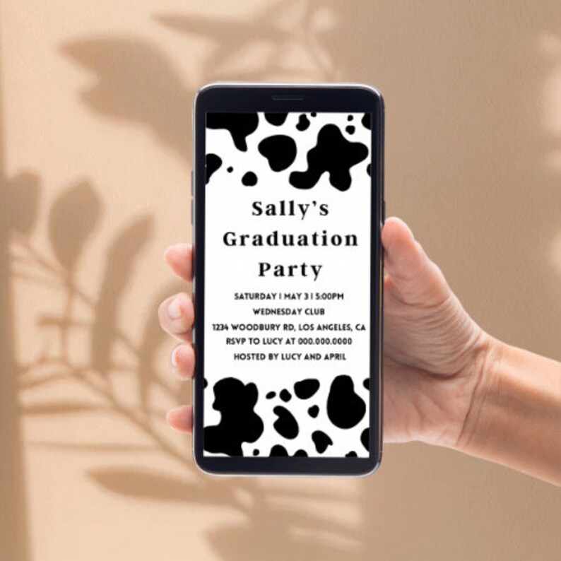 Cowgirl Graduation Party Invitation Template for High School, Cowgirl ...