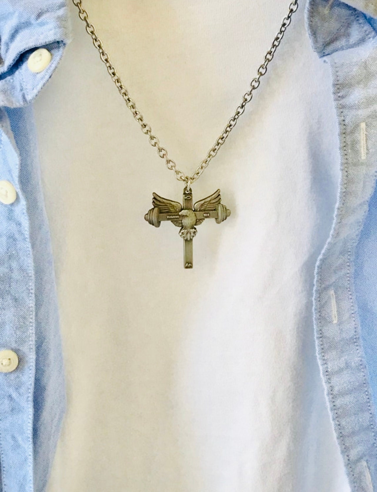 Eagle Bible Verse Pendant Necklace 