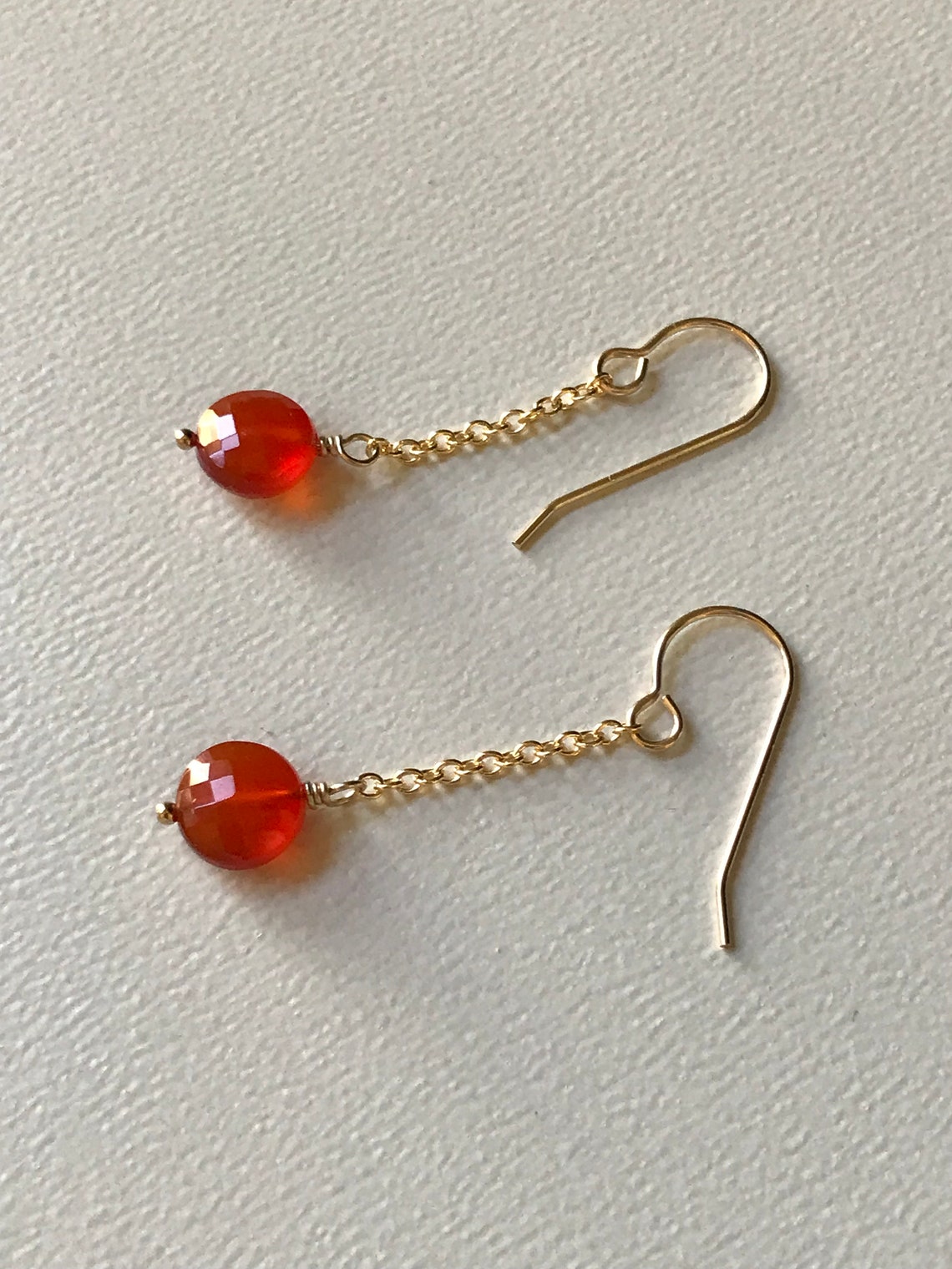 Red Carnelian Earrings 14k Gold Filled Statement Earrings - Etsy UK