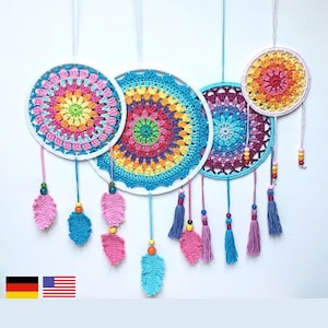 Crochet Pattern Dream Catcher, Home decor Mandala, PDF Tutorial