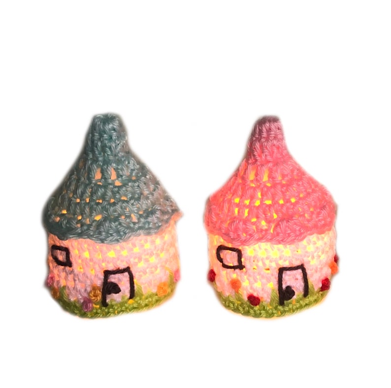 Crochet pattern, little cottage, house, with LED, Christmas tree ornament, Christmas decoration, autumn, Christmas, PDF, German, English image 5
