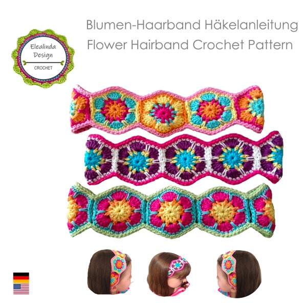 Crochet pattern headband, Flower headband, crochet hairband, photo tutorial, crochet project for beginners, PDF (US terms), instant download